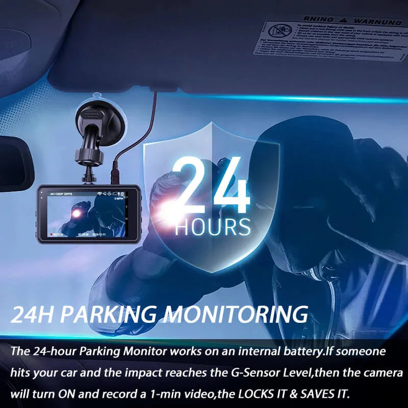 Vantracam 4K Full HD Smart Dash Cam (Front and Rear)