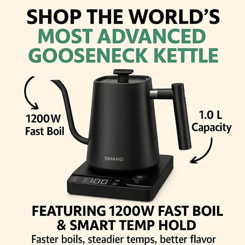 Mimyy AeroPour Gooseneck Kettle-1L Stainless steel Temp control