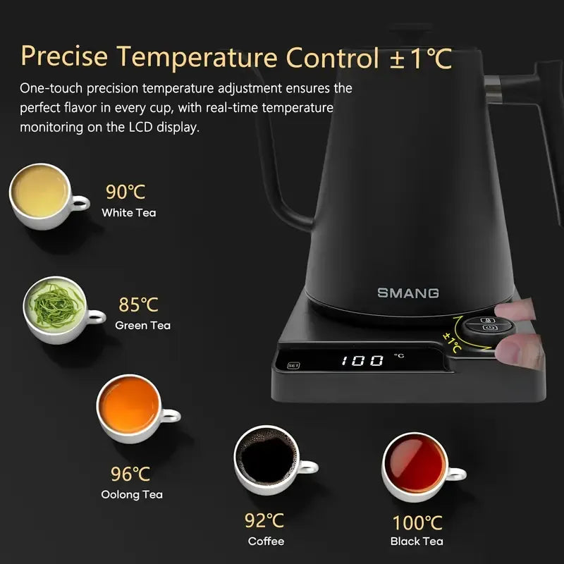 Mimyy AeroPour Gooseneck Kettle-1L Stainless steel Temp control