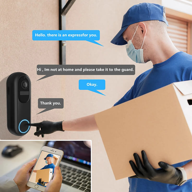 halovision 2K HD Smart Wireless Doorbell (Support Alexa、Google)