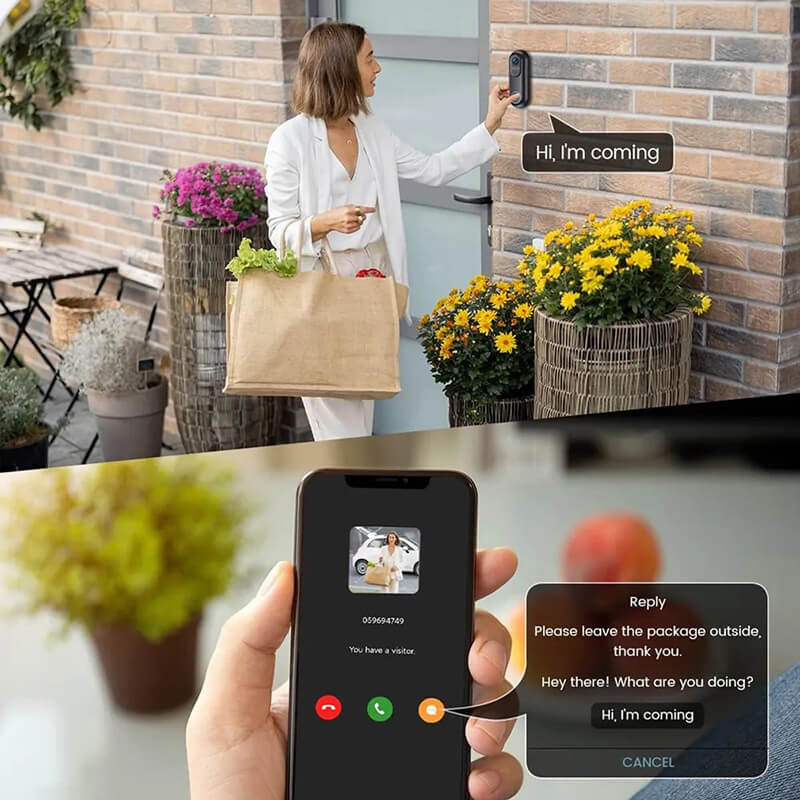 halovision 2K HD Smart Wireless Doorbell (Support Alexa、Google)