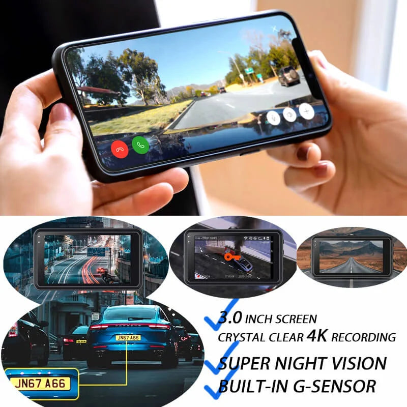 Vantracam 4K Full HD Smart Dash Cam (Front and Rear)