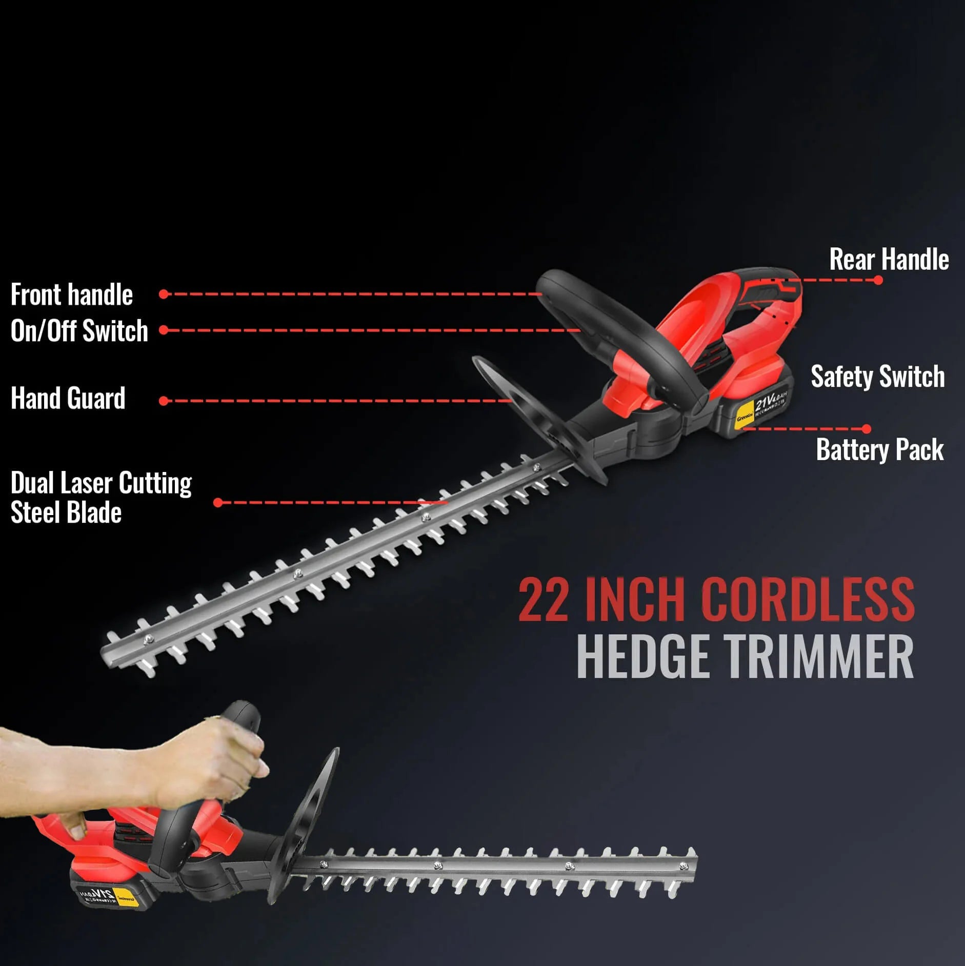 Cordless Hedge Trimmer Plant Cutter