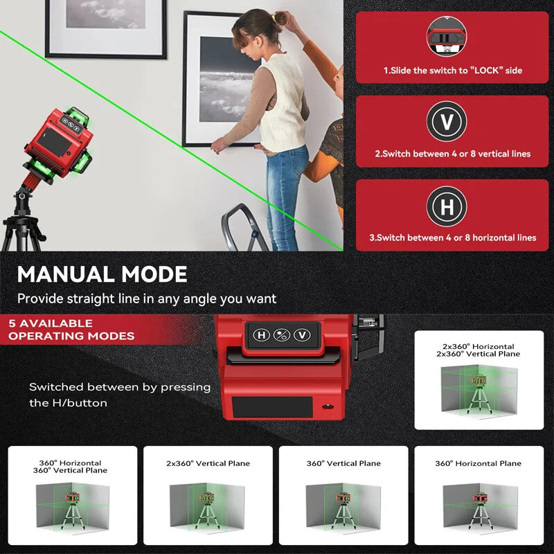 Ocanvas 4D 16 Lines Laser Level