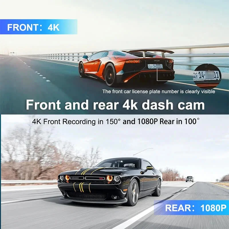 Vantracam 4K Full HD Smart Dash Cam (Front and Rear)