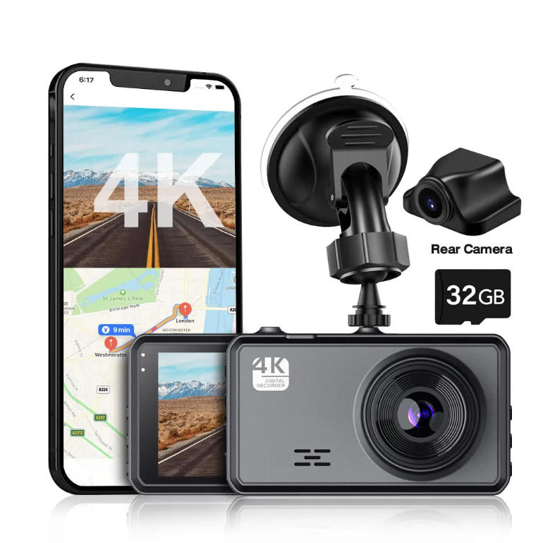 Vantracam 4K Full HD Smart Dash Cam (Front and Rear)