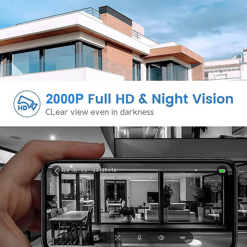 halovision 2K HD Smart Wireless Doorbell (Support Alexa、Google)
