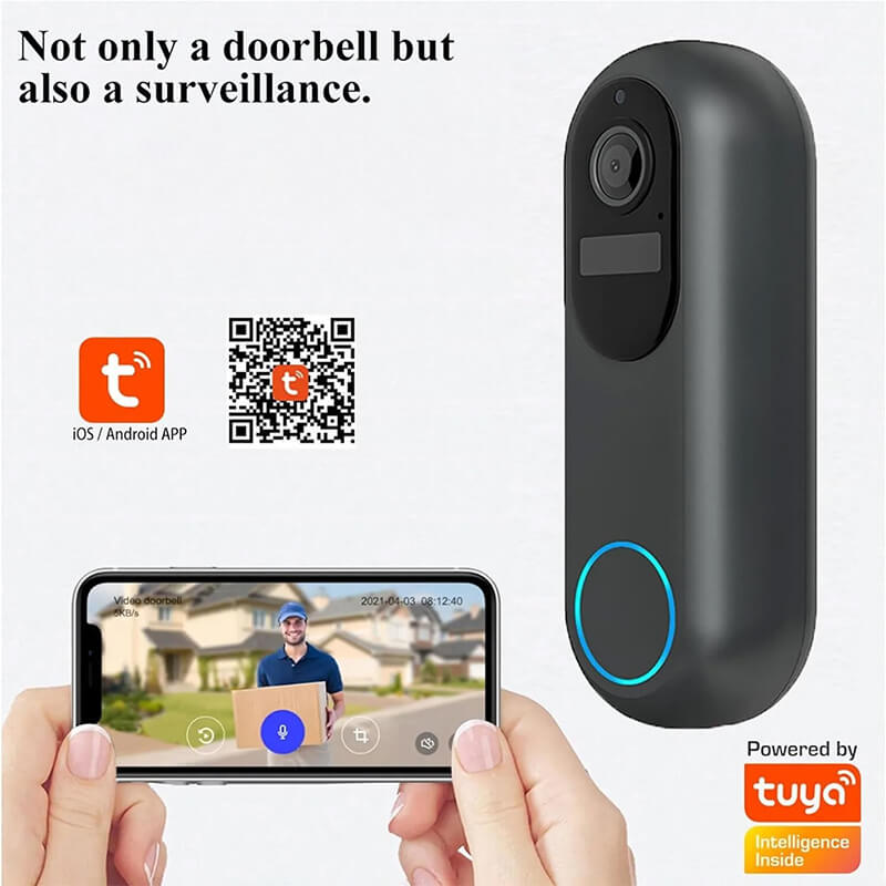 halovision 2K HD Smart Wireless Doorbell (Support Alexa、Google)