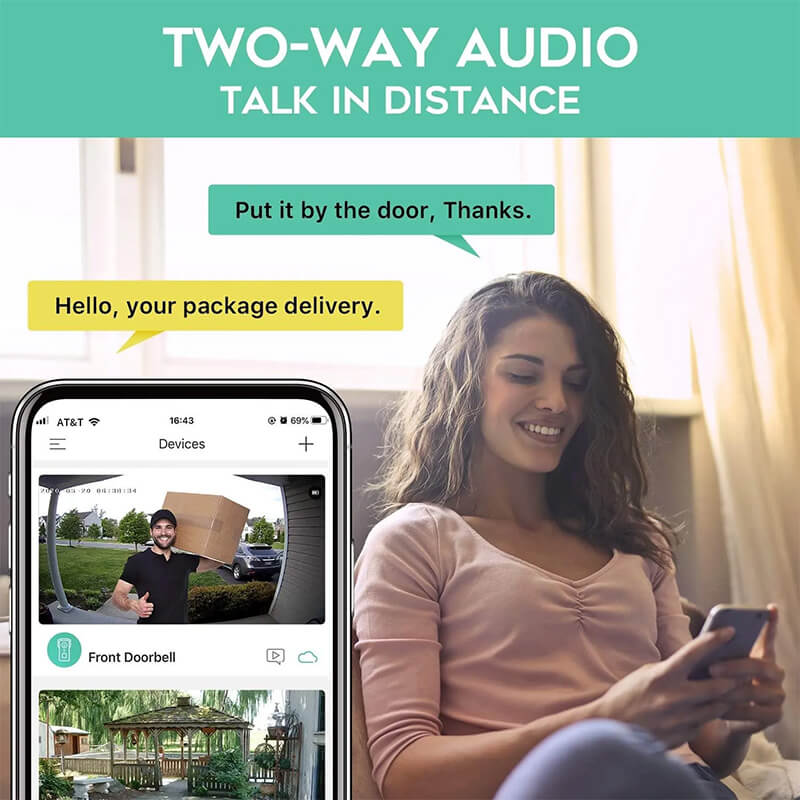 halovision 2K HD Smart Wireless Doorbell (Support Alexa、Google)
